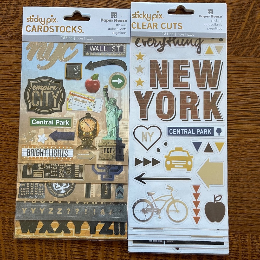 New York Paper House Sticky Pix Clear Cuts & Cardstocks Stickers